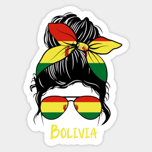 Bolivian Girl, Bolivian girlfriend, Bolivia Messy bun Sticker